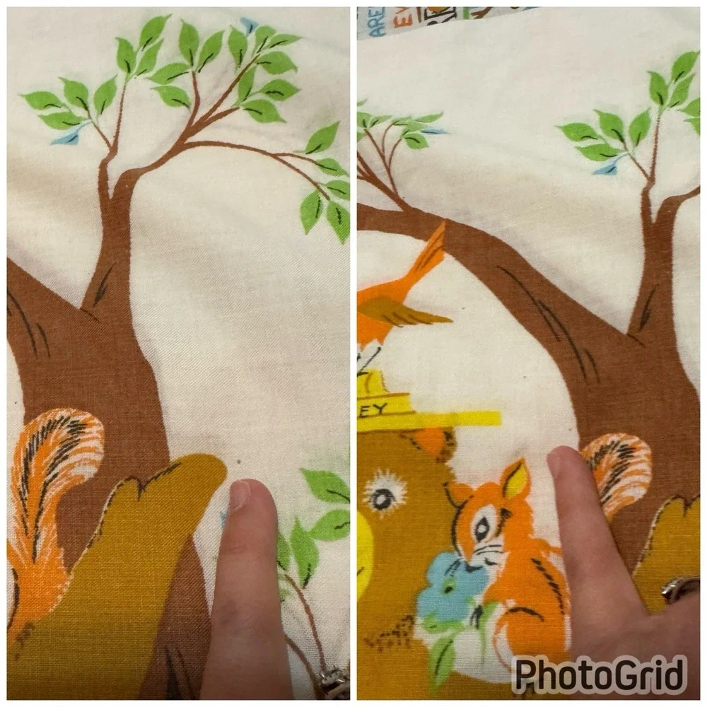 Vintage Fieldcrest Ideal Smokey the Bear Twin Flat Sheet Pillowcase Pillow Case